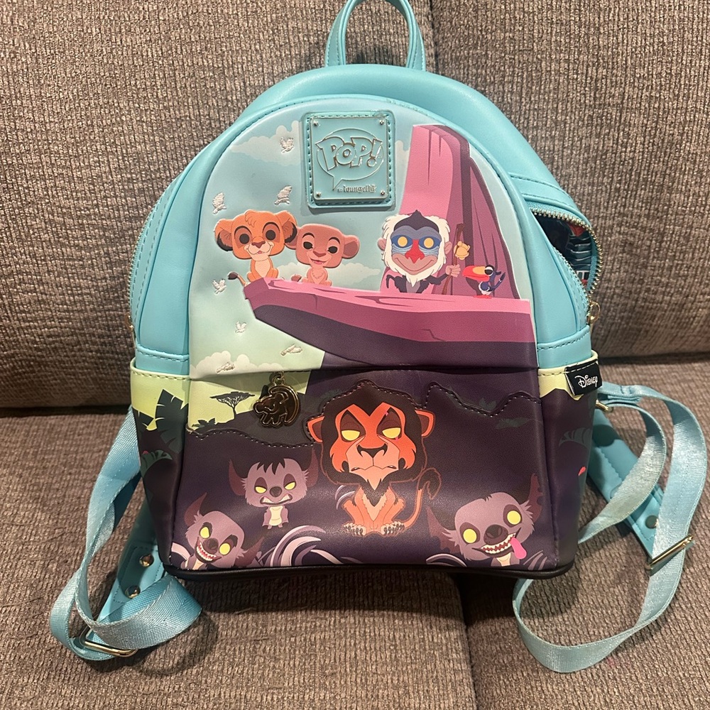 Loungefly Disney Kids Backpack - Light Blue and Dark Purple
